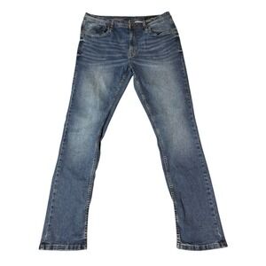 The Perfect Jean NYC‎ Mens 36x34 Blue Slim Straight Stretch Dark Wash Denim Y2K